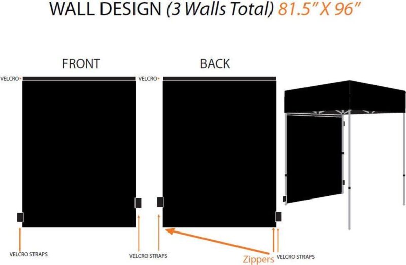 Impact Canopy 8 x 8 Pop Up Portable Photo Booth, Photo Tent, Pop Up Photo Studio Booth, Sidewalls, Roller Bag, Black - Image 4