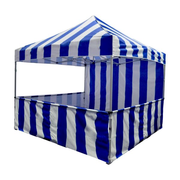 Impact Canopy Carnival Booth Kit 120  x 120  Blue and White Stripes Pop-up Outdoor Canopy