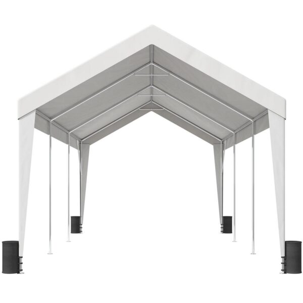 KFFKFF Carport Car Canopy Garage Shelter Tent 10x20ft with 8 poles for car boat