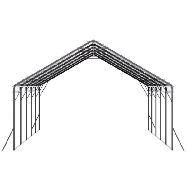 KFFKFF Durable Metal Carport, 20 x 24 ft Outdoor Shelter with Robust Frame and Roof, Vehicle Garage Shade with Detachable Side Panels, Versatile Cover for Cars, Boats, Trucks and Agricultural Equipment