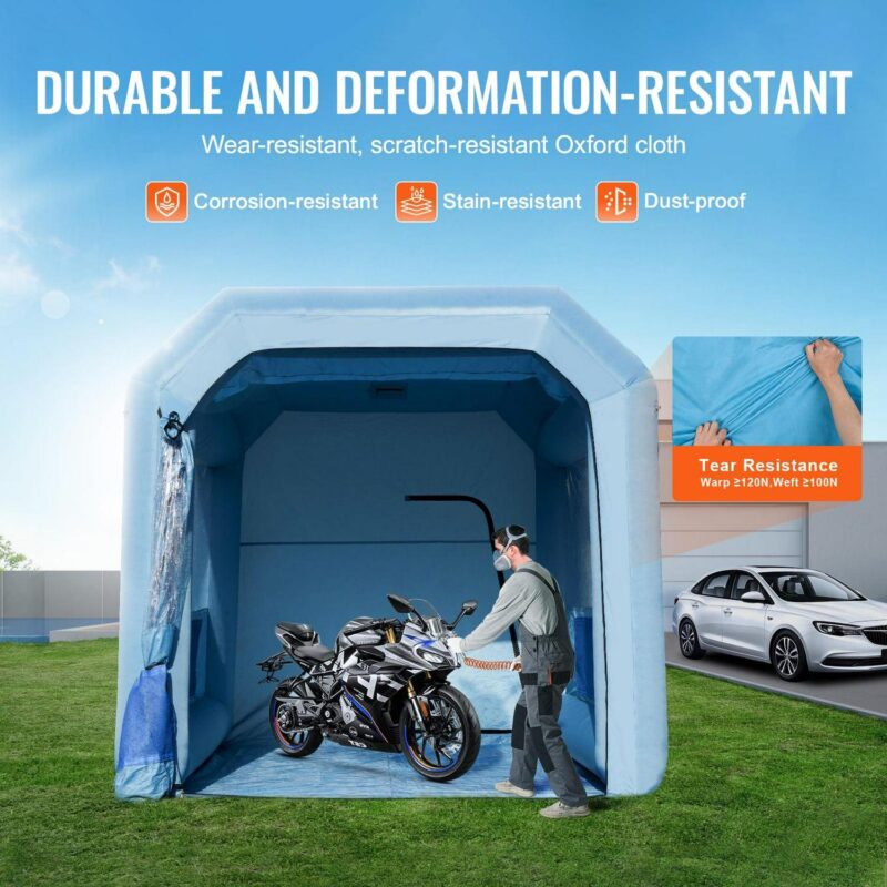 KFFKFF Portable Spray Shelter, 13.1x9.8x9 ft, Includes 750W Blower and Filtration System, Ideal for Motorcycles, Bicycles and Vehicle Parts - Image 5