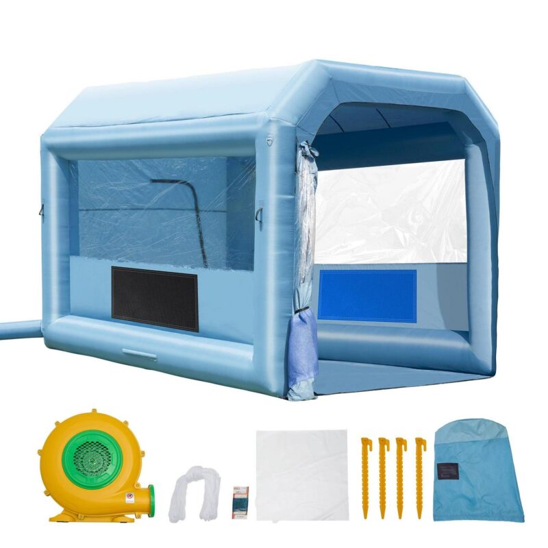 KFFKFF Portable Spray Shelter, 13.1x9.8x9 ft, Includes 750W Blower and Filtration System, Ideal for Motorcycles, Bicycles and Vehicle Parts - Image 6