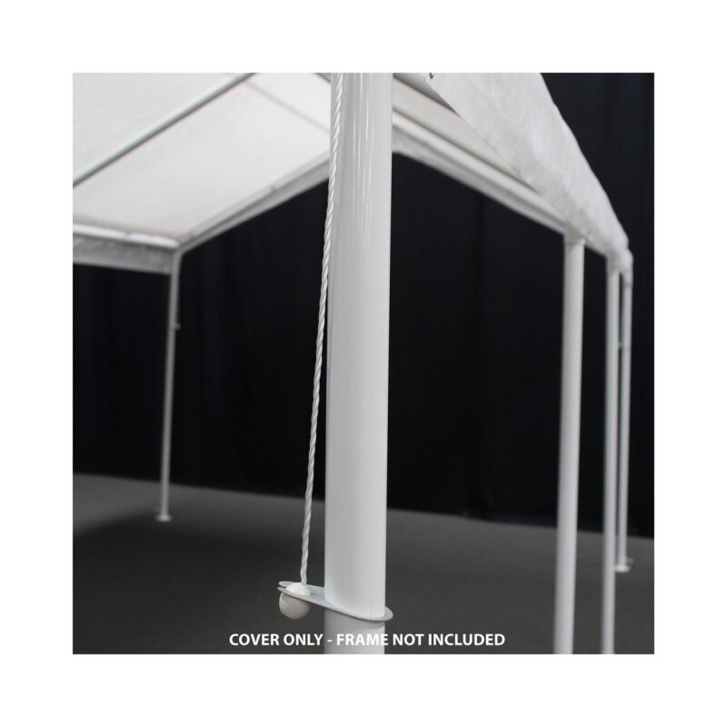 King Canopy 18' x 27' White Drawstring Carport Canopy Cover - Image 4