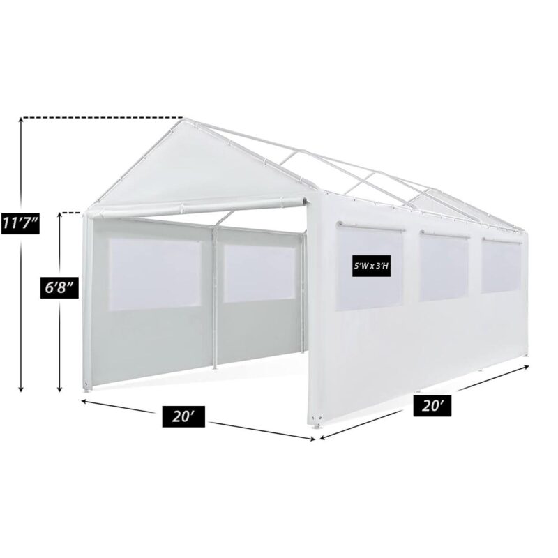 King Canopy EX1220 20' x 20' x 0' Polyethylene Carport - Image 3
