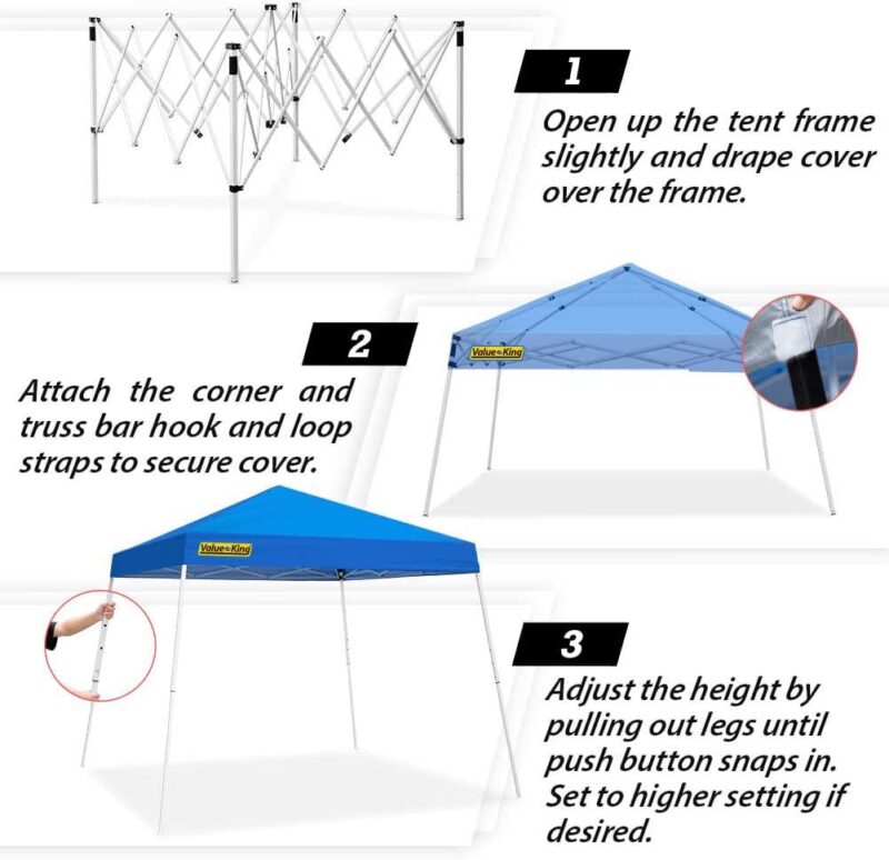 King Canopy Slant leg 10'x10' Instant Pop Up Tent, White - Image 2