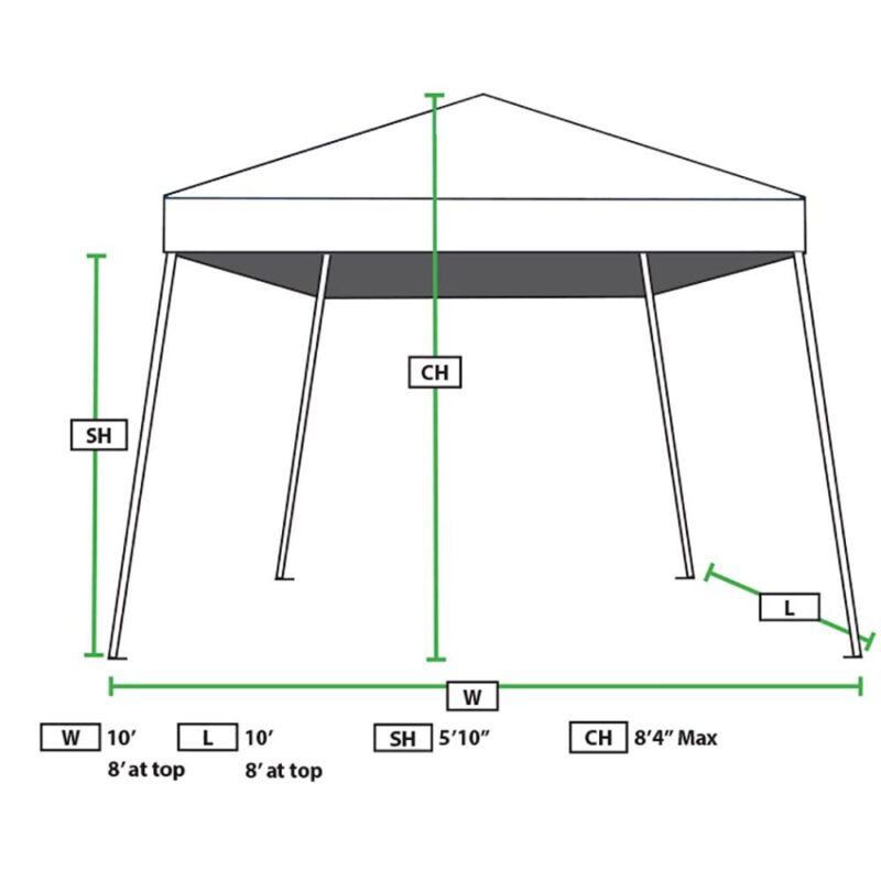 King Canopy Slant leg 10'x10' Instant Pop Up Tent, White - Image 5
