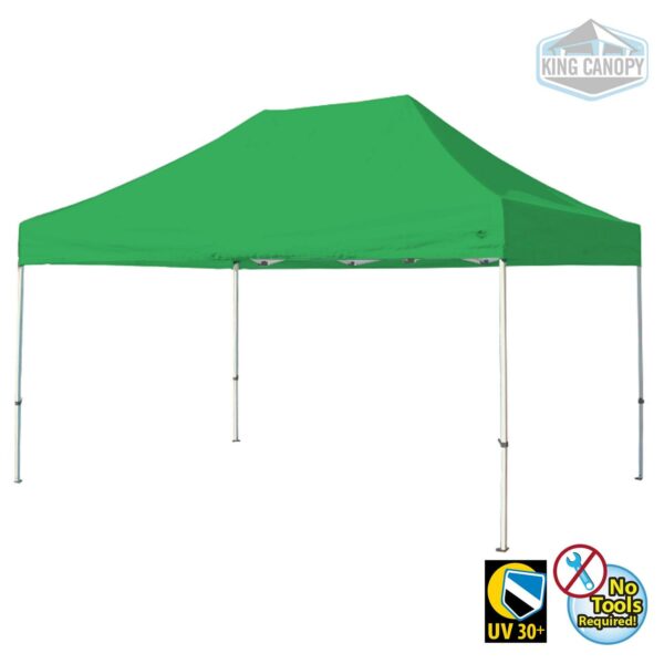 King Canopy TUFF TENT WHITE Frame 10X15 Instant Pop Up Tent with GREEN Cover