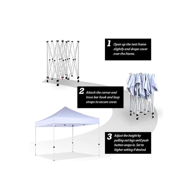 King Canopy Tuff Tent 10'x20' Instant Pop up Canopy , 1-Inch Aluminum Frame, Blue - Image 2