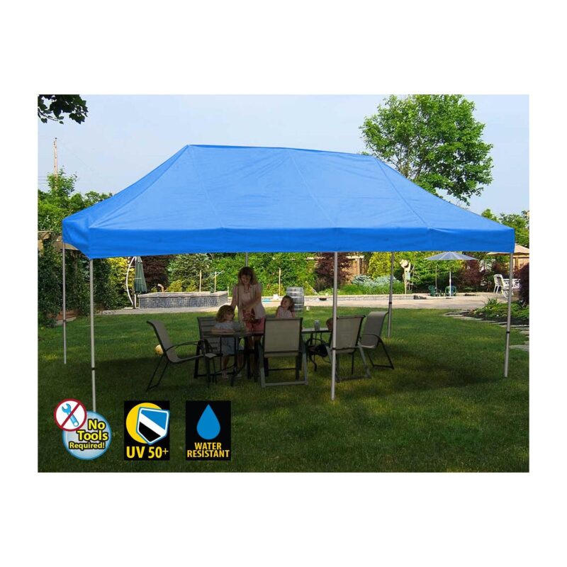 King Canopy Universal 10 ft x 20 ft Instant Pop-up Tent BLUE 500 Denier Polyester Cover - Image 3