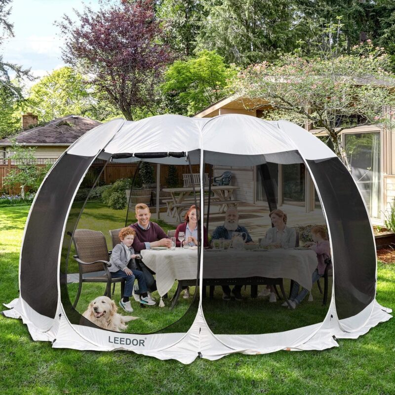 Leedor Screen House Room Pop Up Camping Canopy Instant Shelter 15'X15'X8.5' Gray - Image 4