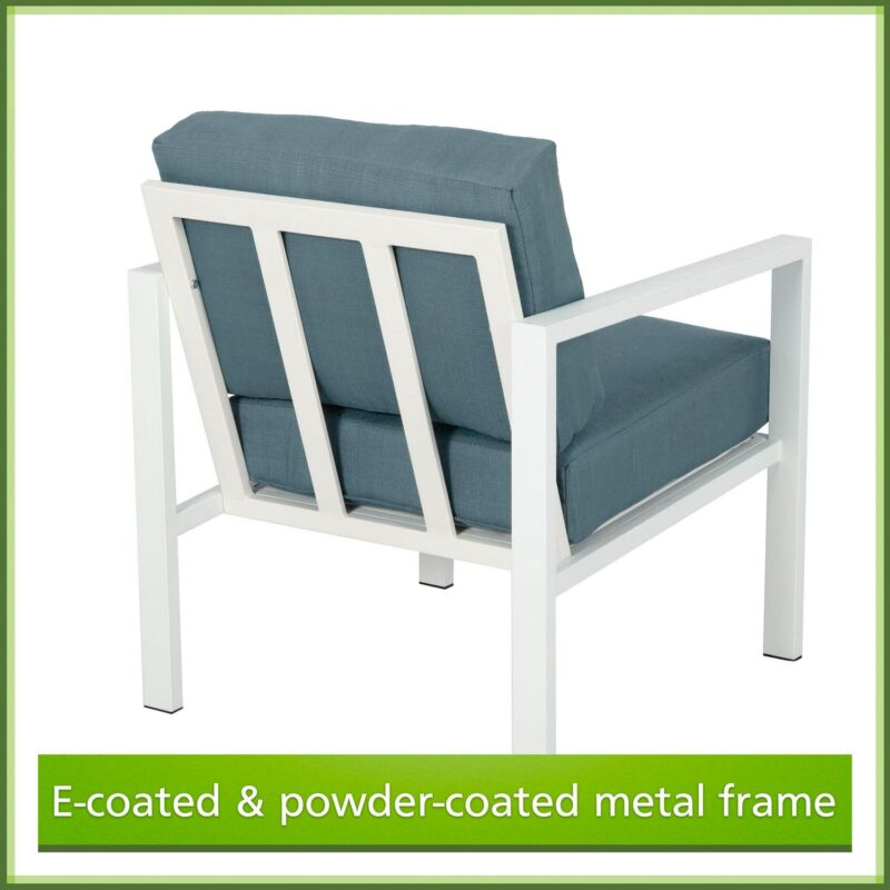 Mainstays Dashwood 4-Piece Outdoor Patio Conversation Set, Seats 4, Blue - Image 4