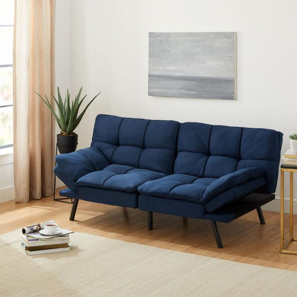 Mainstays Memory Foam Futon with 72  Blue