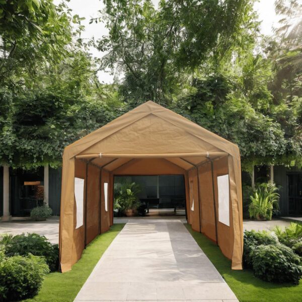 Miniyam Outdoor 238.19 x 143.70 x 116.41 Yellow Carport