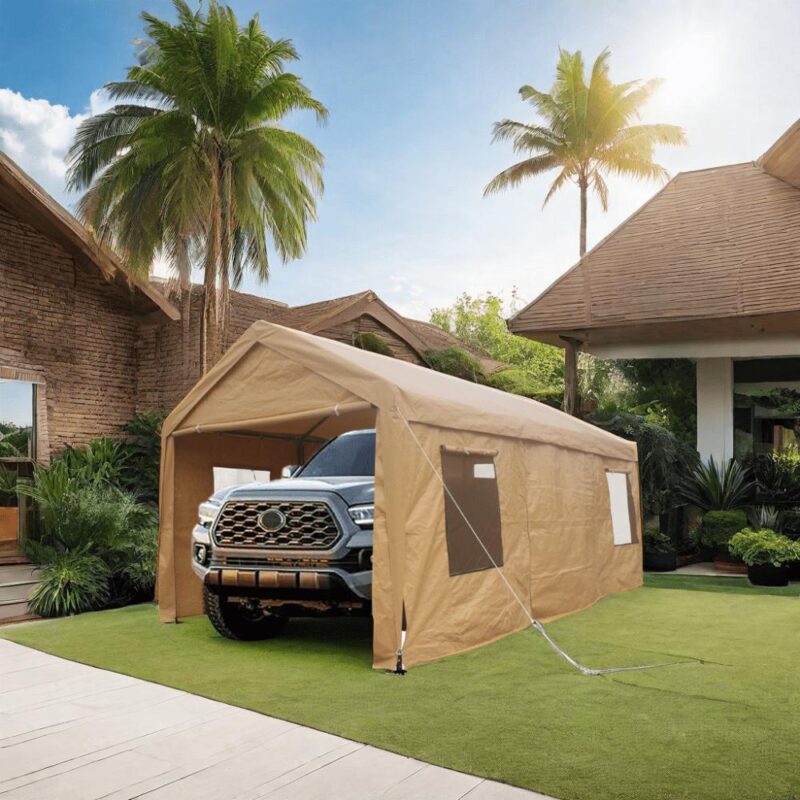 Miniyam Outdoor 238.19 x 143.70 x 116.41 Yellow Carport - Image 3