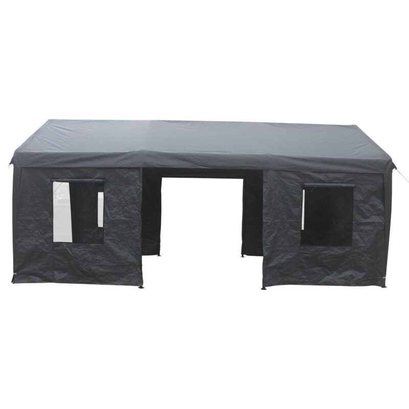 Miniyam Outdoor Carport, 10'x20' Heavy Duty Carport with Roll-up Ventilated Windows, Portable Garage with Removable Sidewalls and Doors for Car, Truck, Gray - Image 4
