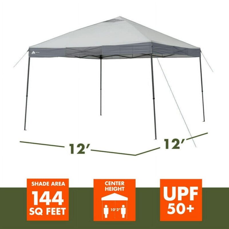 Ozark Trail 12 FT x 10 FT Instant Canopy, Gray - Image 4