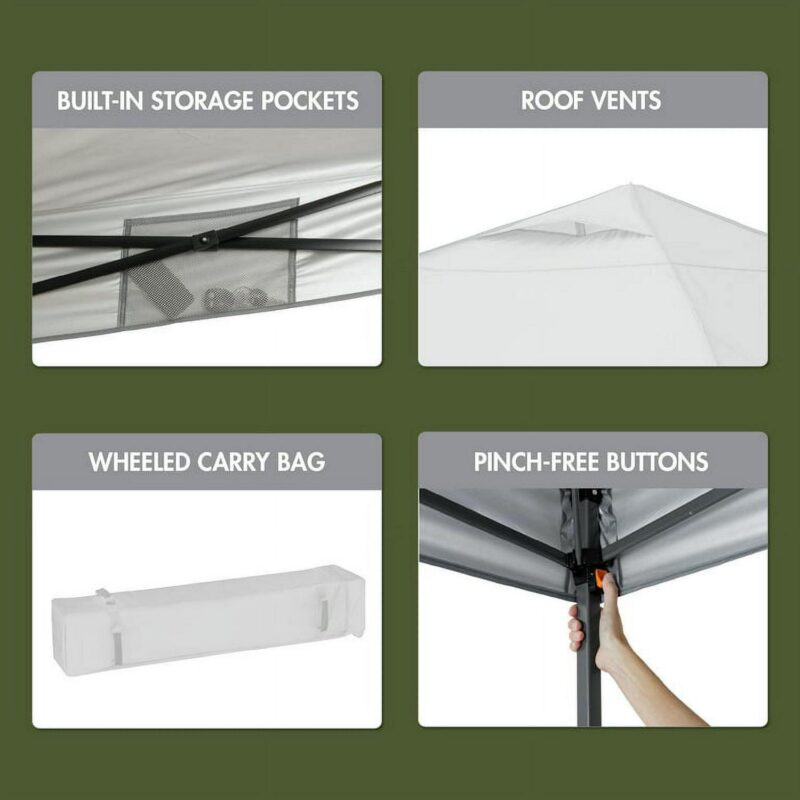 Ozark Trail 12 FT x 10 FT Instant Canopy, Gray - Image 5