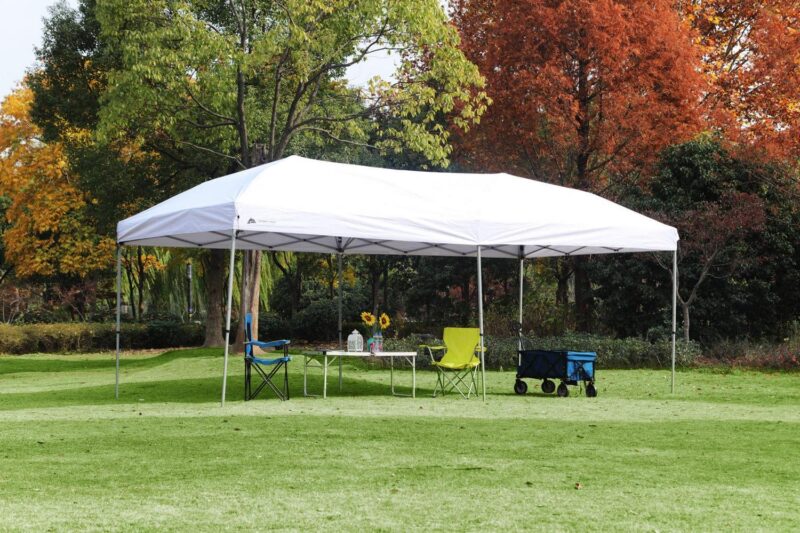 Ozark Trail 20x10 ft Straight Leg Pop Up Canopy Tent with Wheeled Bag a Outdoor Event Shelter, White - Image 8