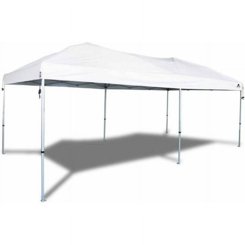 Ozark Trail 20x10 ft Straight Leg Pop Up Canopy Tent with Wheeled Bag a Outdoor Event Shelter, White - Image 2