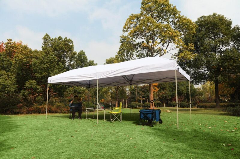 Ozark Trail 20x10 ft Straight Leg Pop Up Canopy Tent with Wheeled Bag a Outdoor Event Shelter, White - Image 3
