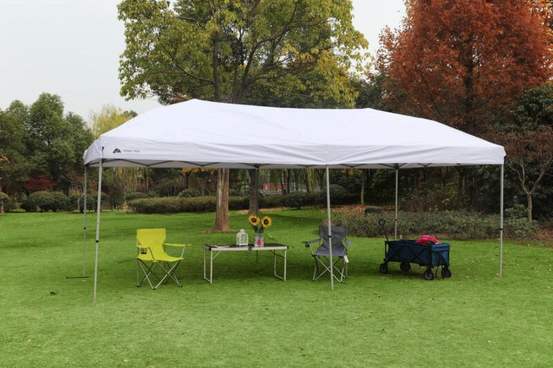 Ozark Trail 20x10 ft Straight Leg Pop Up Canopy Tent with Wheeled Bag a Outdoor Event Shelter, White - Image 9