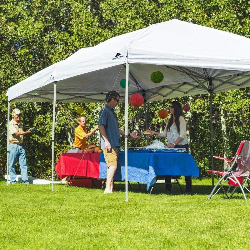 Ozark Trail 20x10 ft Straight Leg Pop Up Canopy Tent with Wheeled Bag a Outdoor Event Shelter, White - Image 4