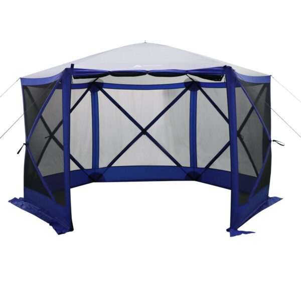 Ozark Trail 6 Hub Outdoor Camping 11'x10'x88.5  Screen House, 1 Room, Blue