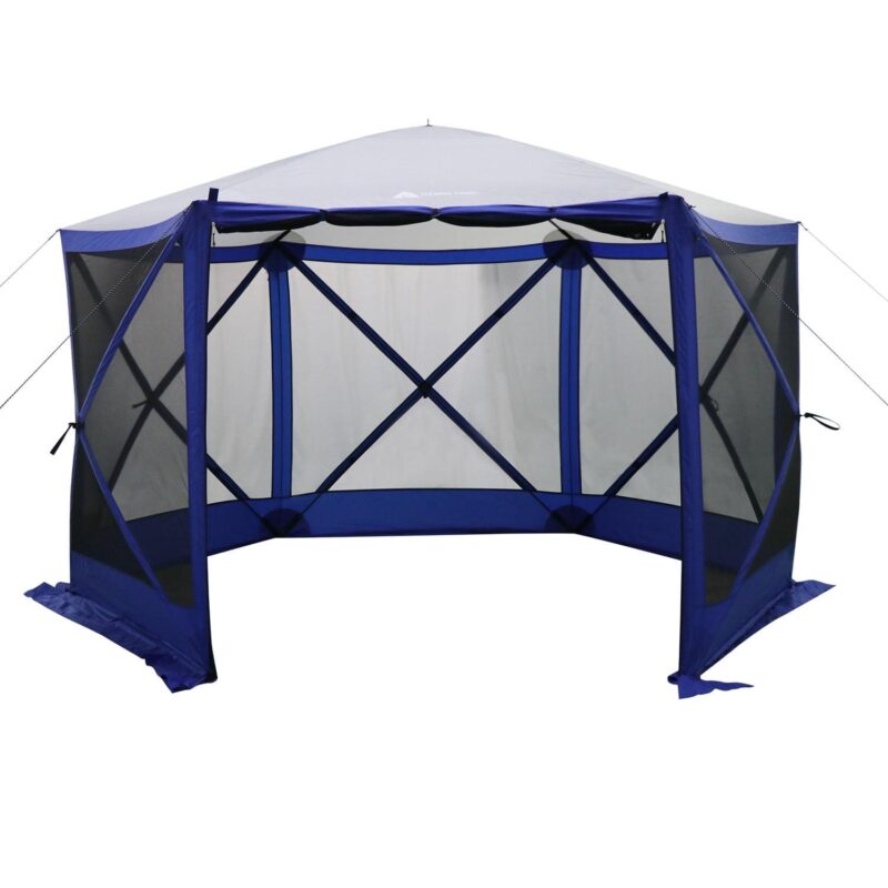 Ozark Trail 6 Hub Outdoor Camping 11'x10'x88.5  Screen House, 1 Room, Blue