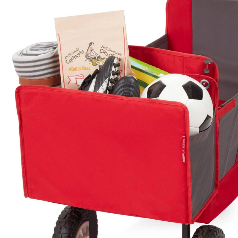 Radio Flyer, 3-in-1 All-Terrain EZ Fold Wagon with Canopy, Red and Gray, Air Tires - Image 18