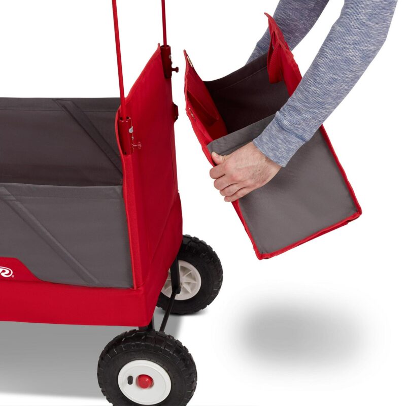 Radio Flyer, 3-in-1 All-Terrain EZ Fold Wagon with Canopy, Red and Gray, Air Tires - Image 19