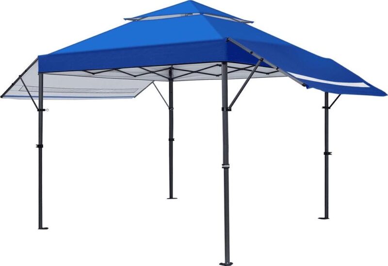 Renwick 10 A 17 ft Pop-up Canopy Tent w/ Side Awnings and One-handed Setup, Blue - Image 3
