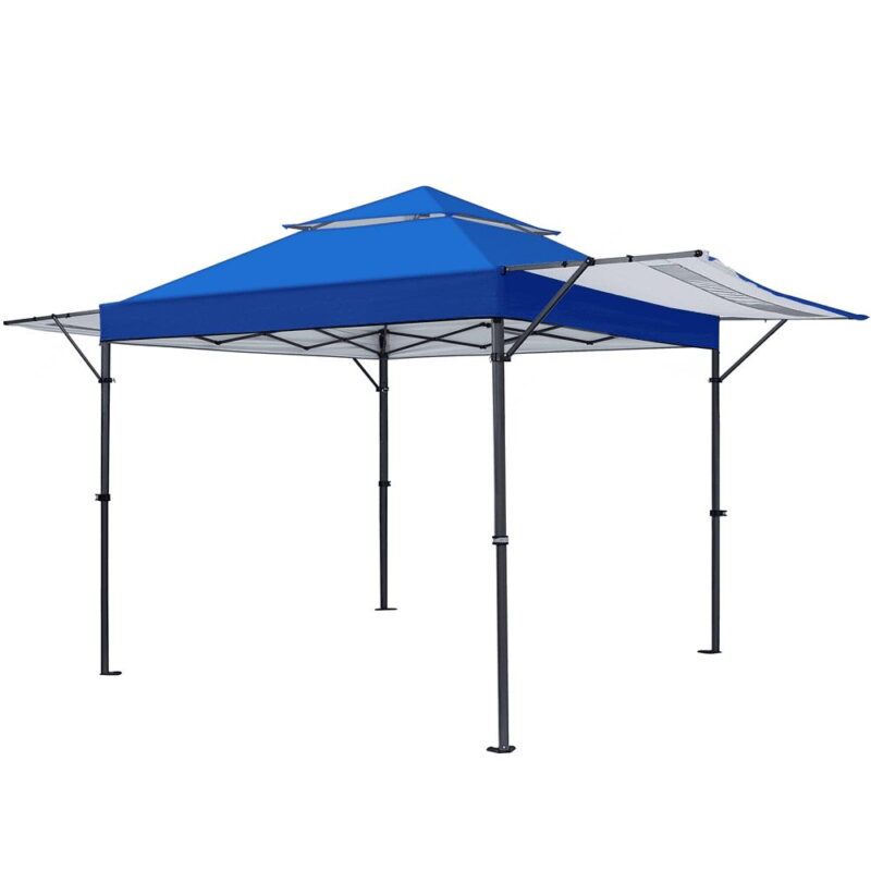 Renwick 10 A 17 ft Pop-up Canopy Tent w/ Side Awnings and One-handed Setup, Blue - Image 11
