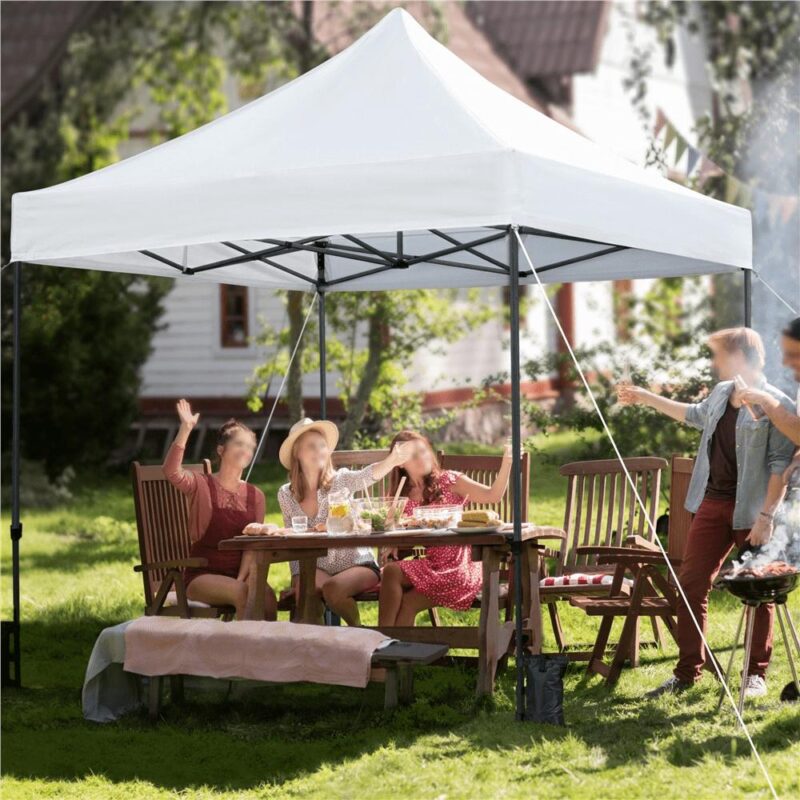 Renwick 10x10ft Heavy Duty Canopy Tent with Wheeled Carry Bag, White - Image 7
