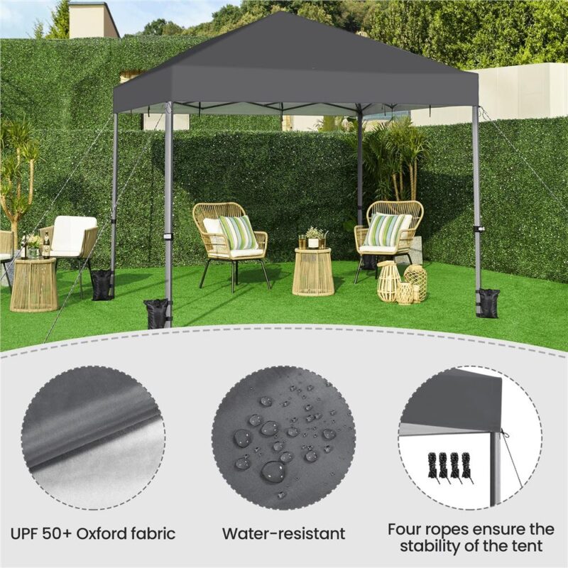 Renwick 12x12 Ft Instant Pop Up Canopy with One Push To Lock Setup Mechanism, Dark Gray - Image 5