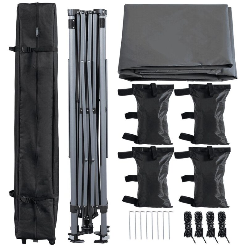 Renwick 12x12 Ft Instant Pop Up Canopy with One Push To Lock Setup Mechanism, Dark Gray - Image 10