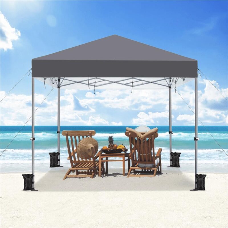 Renwick 12x12 Ft Instant Pop Up Canopy with One Push To Lock Setup Mechanism, Dark Gray - Image 2