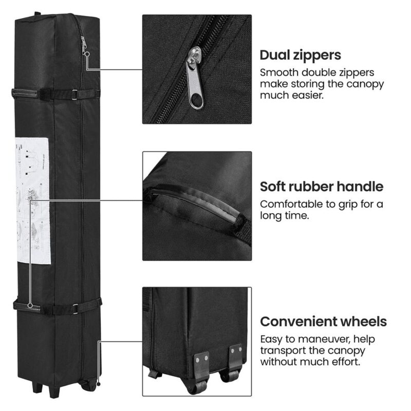 Renwick 12x12 Ft Instant Pop Up Canopy with One Push To Lock Setup Mechanism, Dark Gray - Image 7