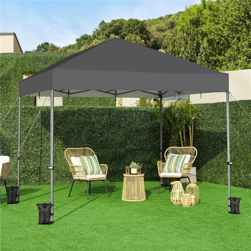 Renwick 12x12 Ft Instant Pop Up Canopy with One Push To Lock Setup Mechanism, Dark Gray - Image 3