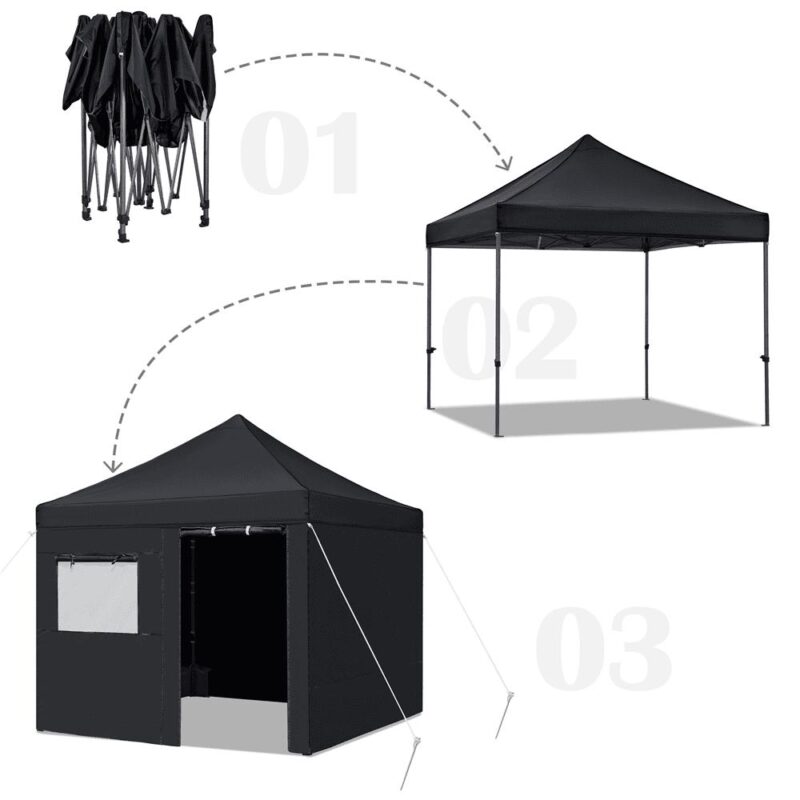 Renwick Outdoor 10x10 ft Pop Up Commercial Canopy Tent, Black - Image 4