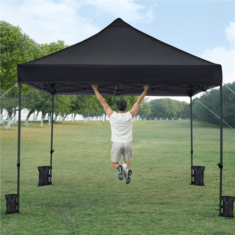 Renwick Outdoor 10x10 ft Pop Up Commercial Canopy Tent, Black - Image 8