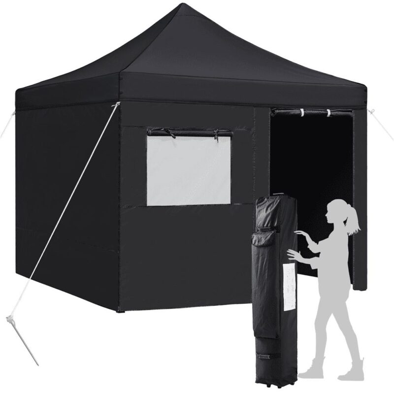 Renwick Outdoor 10x10 ft Pop Up Commercial Canopy Tent, Black - Image 7