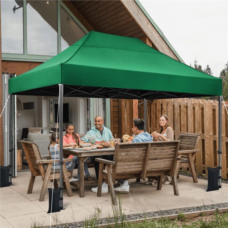 Renwick Pop Up Commercial Canopy Tent with Roller Bag, Dark Green - Image 3