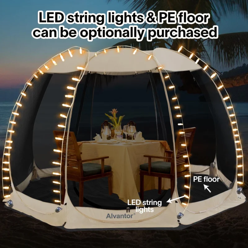 Screen House Room Camping 12x12 Ecru Instant Canopy - Image 10