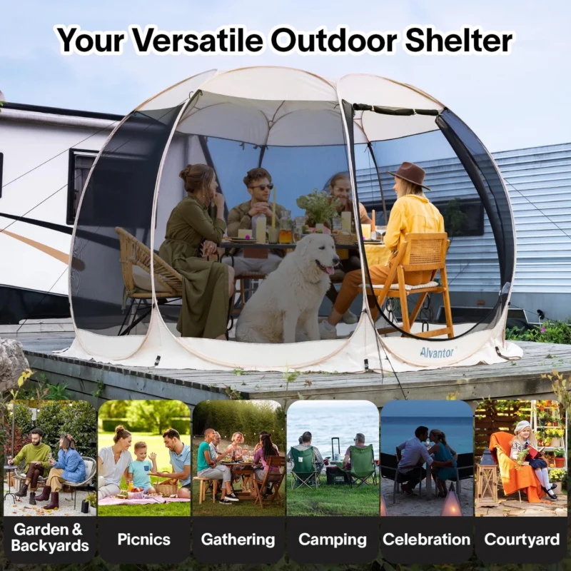 Screen House Room Camping 12x12 Ecru Instant Canopy - Image 8
