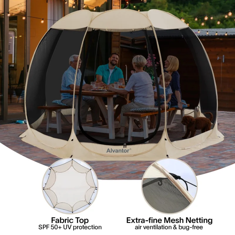 Screen House Room Camping 12x12 Ecru Instant Canopy - Image 7