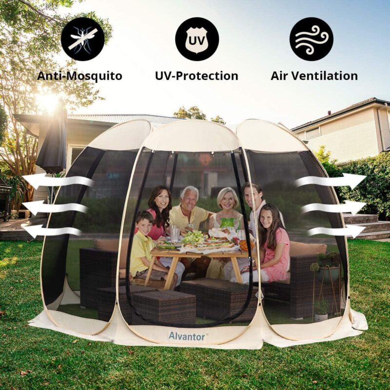 Screen House Room Camping 12x12 Ecru Instant Canopy - Image 11