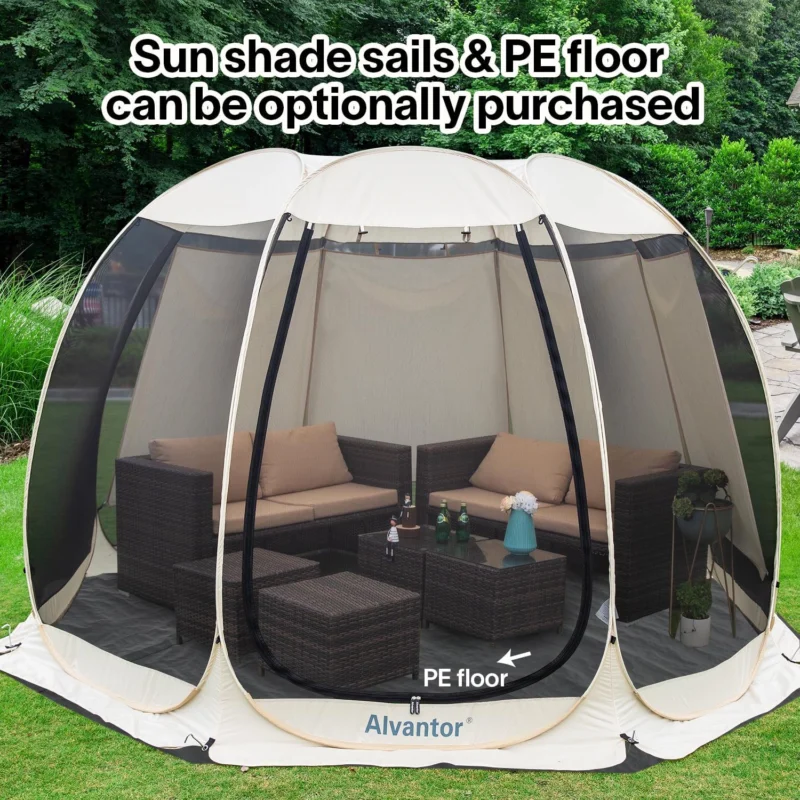 Screen House Room Camping 12x12 Ecru Instant Canopy - Image 9