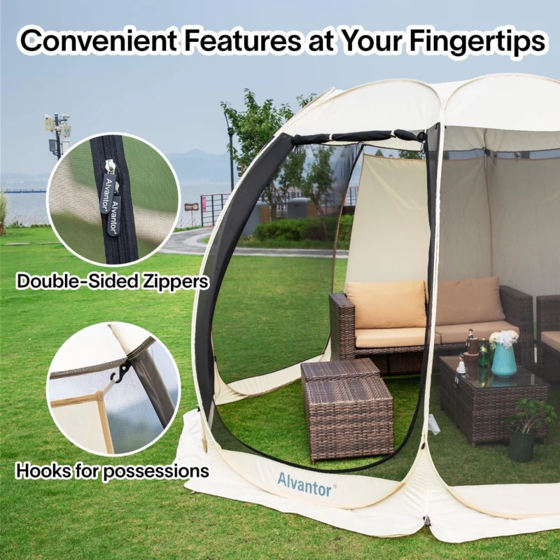 Screen House Room Camping 12x12 Ecru Instant Canopy - Image 4