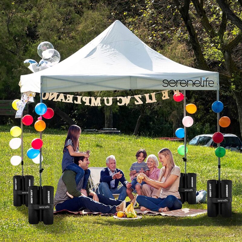 SereneLife 10x10 Commercial Instant Shelter Foldable/Collapsible Sunshade Canopy Pop Up Tent White - Image 5