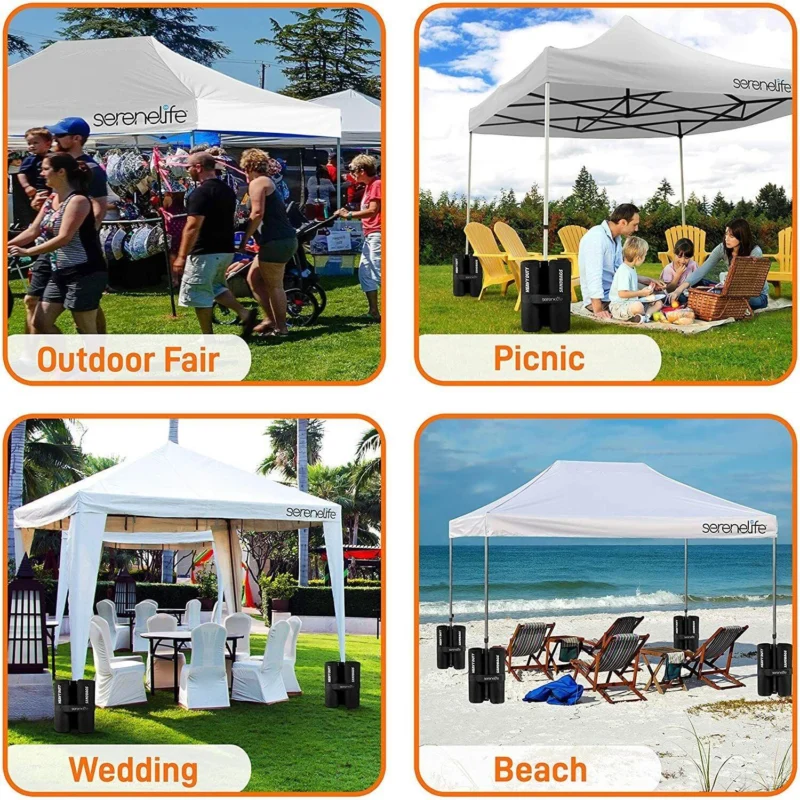 SereneLife 10x15 Commercial Instant Shelter Foldable/Collapsible Sunshade Canopy Pop Up Tent, White - Image 3